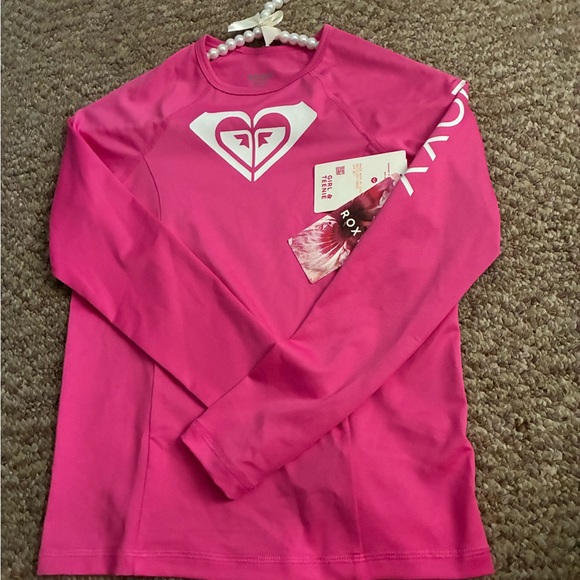 NWT Roxy Kids Pink Rash Guard - Picture 3 of 3